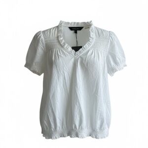 New with tags white cotton v neck blouse